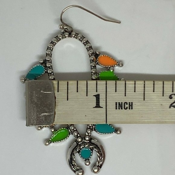 Squash Blossom Rainbow Earrings Southwest western - Picture 9 of 9